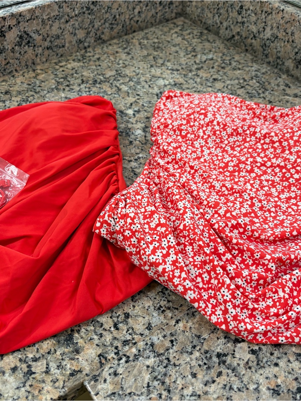 J Crew 2 piece swim bundle.  Red Floral and Solid Red Skirts - Mixed Set